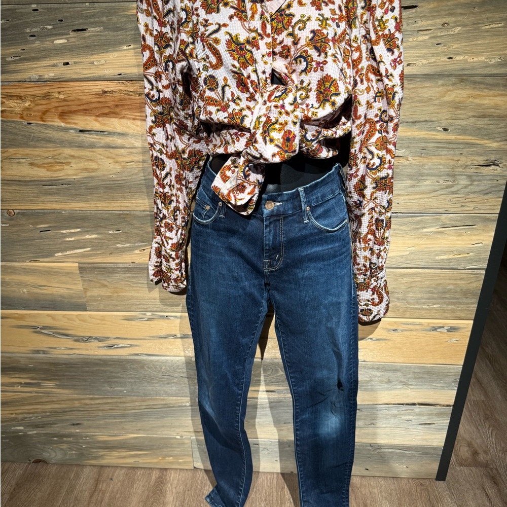 MOTHER Dark Blue Straight Leg Jeans